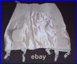 VINTAGE Girdle Garters Side Zipper Open Bottom White Sz 32 X large Lot of 4