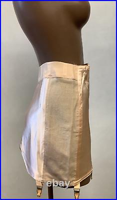 VTG 1940's Warner's Le Gant Peach Girdle Boned Open Bottom Side Zip Garters NOS