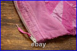 VTG 60s Rago of New York Women 8 Girdle Sexy Garter Tabs Open Bottom Pink