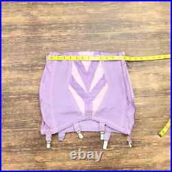 VTG 60s Rago of New York Women 8 Girdle Sexy Garter Tabs Open Bottom Purple