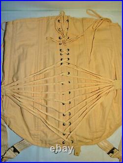 VTG Peach Famous Gale Corset Lace Up/ Hook Up Front & Sides/Straps Open Bottom