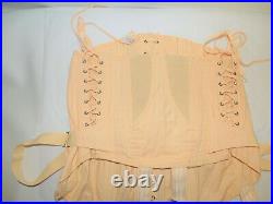 VTG Peach Famous Gale Corset Lace Up/ Hook Up Front & Sides/Straps Open Bottom