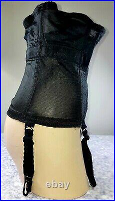 VTG SIMONE BLACK SHEER Lacey Open Bottom Girdle CLINCHER S-28 PIN UP SISSY SEXY