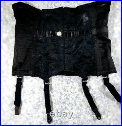 VTG SIMONE BLACK SHEER Lacey Open Bottom Girdle CLINCHER S-28 PIN UP SISSY SEXY