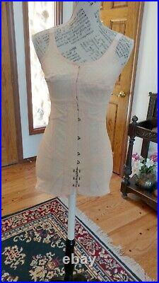 Vanity fair open bottom full body girdle fan lace back corset boned