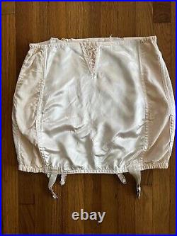 Vintage 1940's Pink Satin Open Girdle with Garters Size 33 Pinup Boudoir