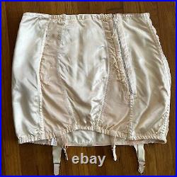 Vintage 1940's Pink Satin Open Girdle with Garters Size 33 Pinup Boudoir