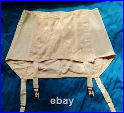 Vintage 1950s Fortuna girdle size 27, never worn, open bottom, peach/beige