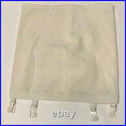 Vintage 1960s Playtex White Open Bottom Girdle withSix Metal Garters. Size XL