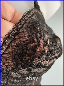 Vintage 50s Black All in One Open Bottom Girdle Garters Retro Pinup Size 34 USA