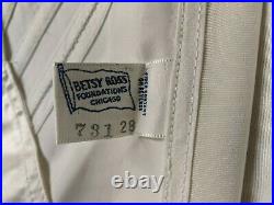 Vintage Betsy Ross Satin Acetate Open Bottom Girdle White 731 sz 28