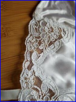 Vintage Christian Dior White Open Bottom Girdle withHosiery Garter Belt, Rare New