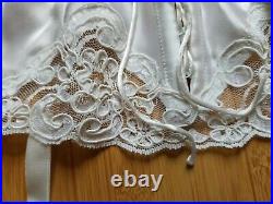 Vintage Christian Dior White Open Bottom Girdle withHosiery Garter Belt, Rare New