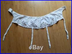Vintage Christian Dior White Open Bottom Girdle withHosiery Garters, Rubber, New