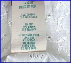 Vintage Crown Cool-ette Open Bottom Girdle White Cotton Embroidered 4730 sz 32