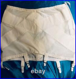 Vintage Crown-ette 17-2076-2 open bottom girdle with 6 garters & zipper XXXL SZ/36