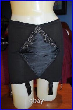 Vintage Enhance By Lilly of France Open Bottom Girdle, Black, Size 30