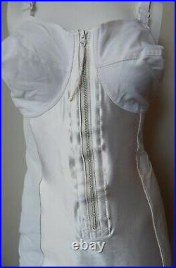 Vintage FIRM Control open bottom all-in-one girdle with4 garters sz 40B NEW