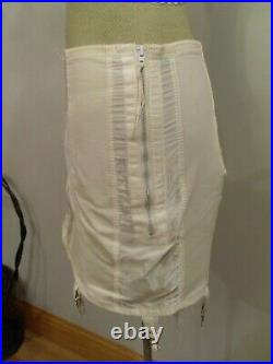 Vintage Fashion Open Bottom Girdle Garter Belt, Side Zip & Hook