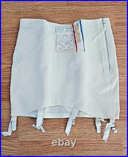 Vintage Gossard White Girdle 6 Garters Open Bottom New with Tag in Box