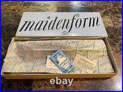 Vintage Maidenform Concertina Open Bottom Girdle & Nylons! Small. Original Box