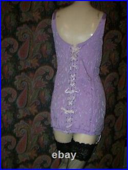 Vintage Montgomery Ward Purple Plus Size All-In-One Open Bottom Garter Girdle 48