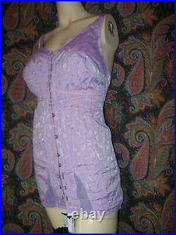 Vintage Montgomery Ward Purple Plus Size All-In-One Open Bottom Garter Girdle 48