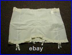 Vintage New Grenier Firm Control Zippered Open Bottom Girdle with Garters Wh 7X