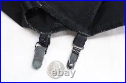 Vintage Open Bottom Full Girdle Black 6 Garters Lace 36D 38 D 1950s