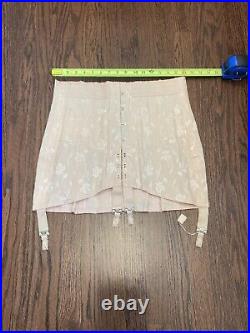 Vintage Open Bottom Girdle Corset Pink Lace Up Size 33 by Welfit New