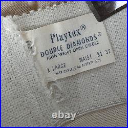 Vintage Playtex Double Diamonds High Waist Open Bottom Girdle XL 31-32 Waist