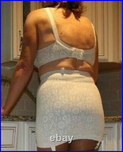 Vintage white Open Bottom Girdle 4 garters 29”-30” stretched