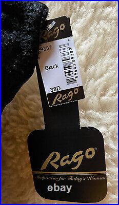 Vintage RAGO 9357 Open Bottom All in One Body Shaper Black Lace 38D NWT