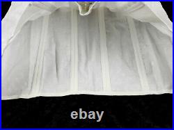 Vintage Rengo 4161 White Lace Up Corset Boning Girdle Open Bottom w Garters 46