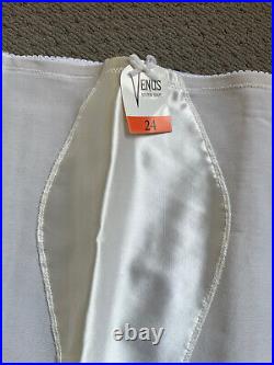 Vintage Retro Pinup Deadstock Satin Open Bottom Girdle Suspender Garter Skirt 25