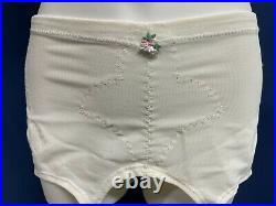 Vintage SEARS Open Bottom Girdle 4 Garters Embroider small Flower on Waist