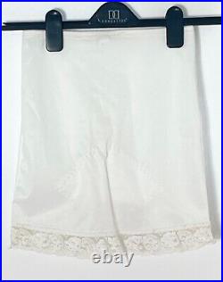 Vintage Satin Panty Girdle Womens 7 Large Open Bottom Shaper Lace Trim Stretch