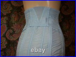 Vintage Sears Blue High Waist Corset Open Bottom Garter Girdle 32