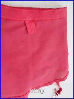 Vintage Sears pink perma prest tulip open bottom girdle cincher w 4 garters sz S