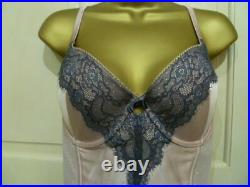 Vintage Style Next Beautiful Pink Open Bottom Corset 4 Suspenders Size 36d 14-16
