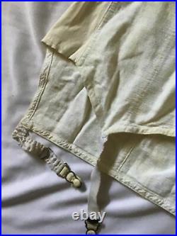 Vintage Unknown GIRDLE Shapewear Open Bottom with Four Garters Size 40 White
