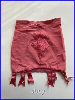 Vintage Vanity Fair Candy Pink Open Bottom Girdle withSix Garters Size XS-S