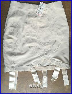 Vintage Vanity Fair Open Bottom Girdle, size small, tan 6 garter attachments USA