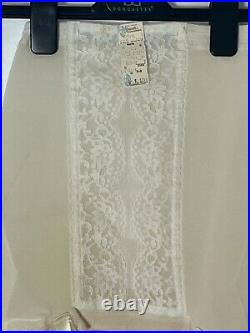 Vintage Vassarette Girdle Womens Large Shapewear Open Bottom White Lace Tummy