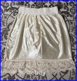 Vintage Victoria's Secret Second Skin Satin Skirt Slip Girdle L Panty Lace Shiny