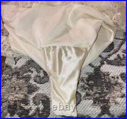 Vintage Victoria's Secret Second Skin Satin Skirt Slip Girdle Panty Lace Shiny L