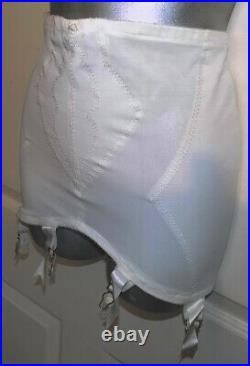 Vintage White Flexees Open Bottom Girdle XL Metal Garters