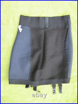 Vintage black OPEN BOTTOM GIRDLE,'Fortunette by Fortuna', 4 garters size MEDIUM