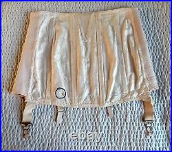 Vtg 1960's RENGO Size 34 Open Bottom Pink Girdle Corset 4 Metal Garters Sexy