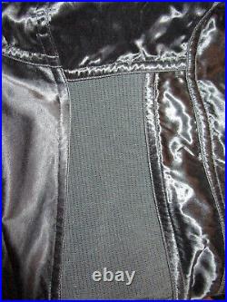 Vtg 40s Youthline Heavy Duty Full Body Open Bottom Black Side Zip Girdle Garters